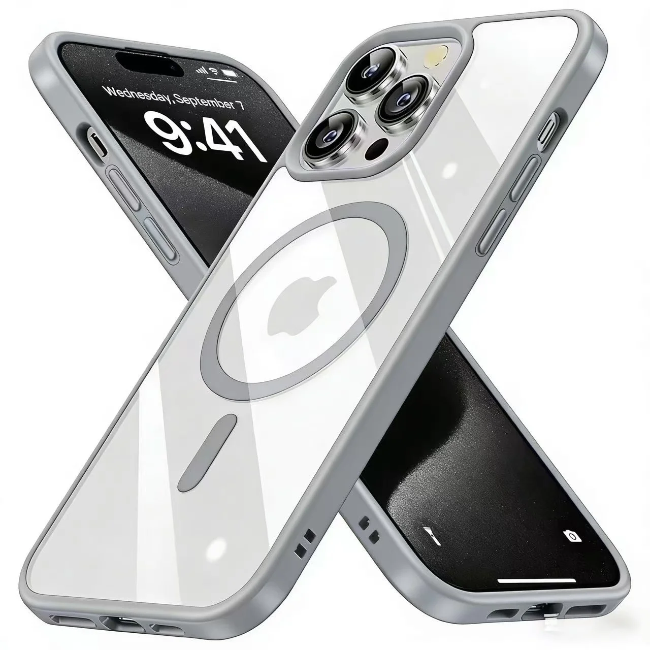 Capa Para Iphone 14 Plus (cinza), Compatível Com A Função Magnética Sem Fio Magsafe.