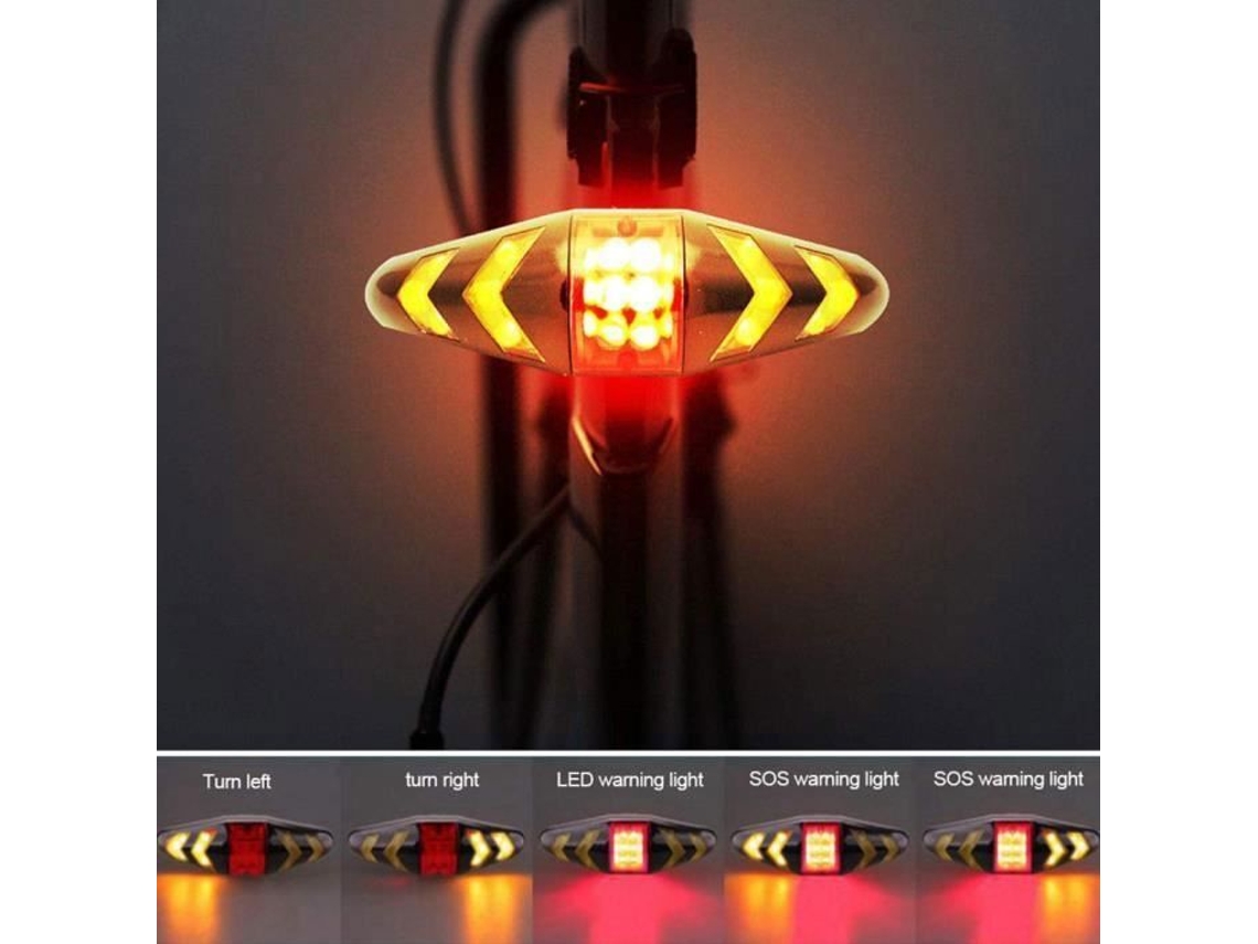 Luz Traseira De Bicicleta Com Piscas E Indicador De Direção Sem Fio. Aquaforge