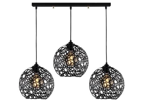 Candeeiro Suspenso Siena In Metal Preto 75 X 25 X 115 Cm EPIKASA