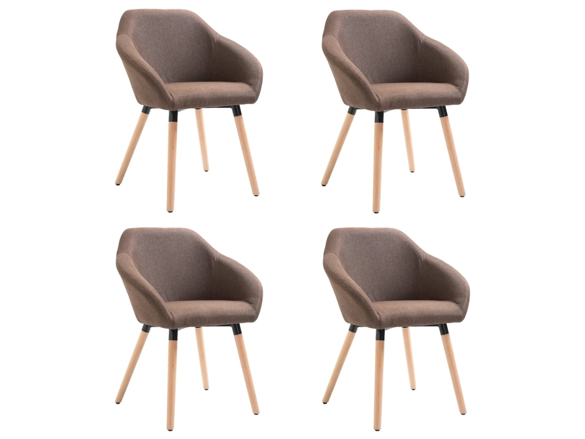 Dining Chair, Dining Chairs Vidaxl Marrom Tecido (n/a)