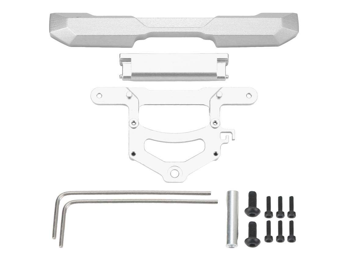 Mali kit de Para choque Traseiro de Metal para Rc Axial Scx24 Ford Bronco 1/24 Crawler Alumínio Prata
