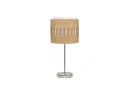 Alexandra Candeeiro De Mesa 1x14 Níquel/madeira Clara 42x17x17 Cm Fabrilamp