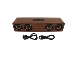Alto-falante Bluetooth Madeira com despertador e modos de reprodução S/MARK
