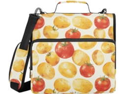 Pasta com zíper e alça de ombro, diversas bolsas de 3,8 cm, 3 porta-lápis, pasta tipo pasta, material