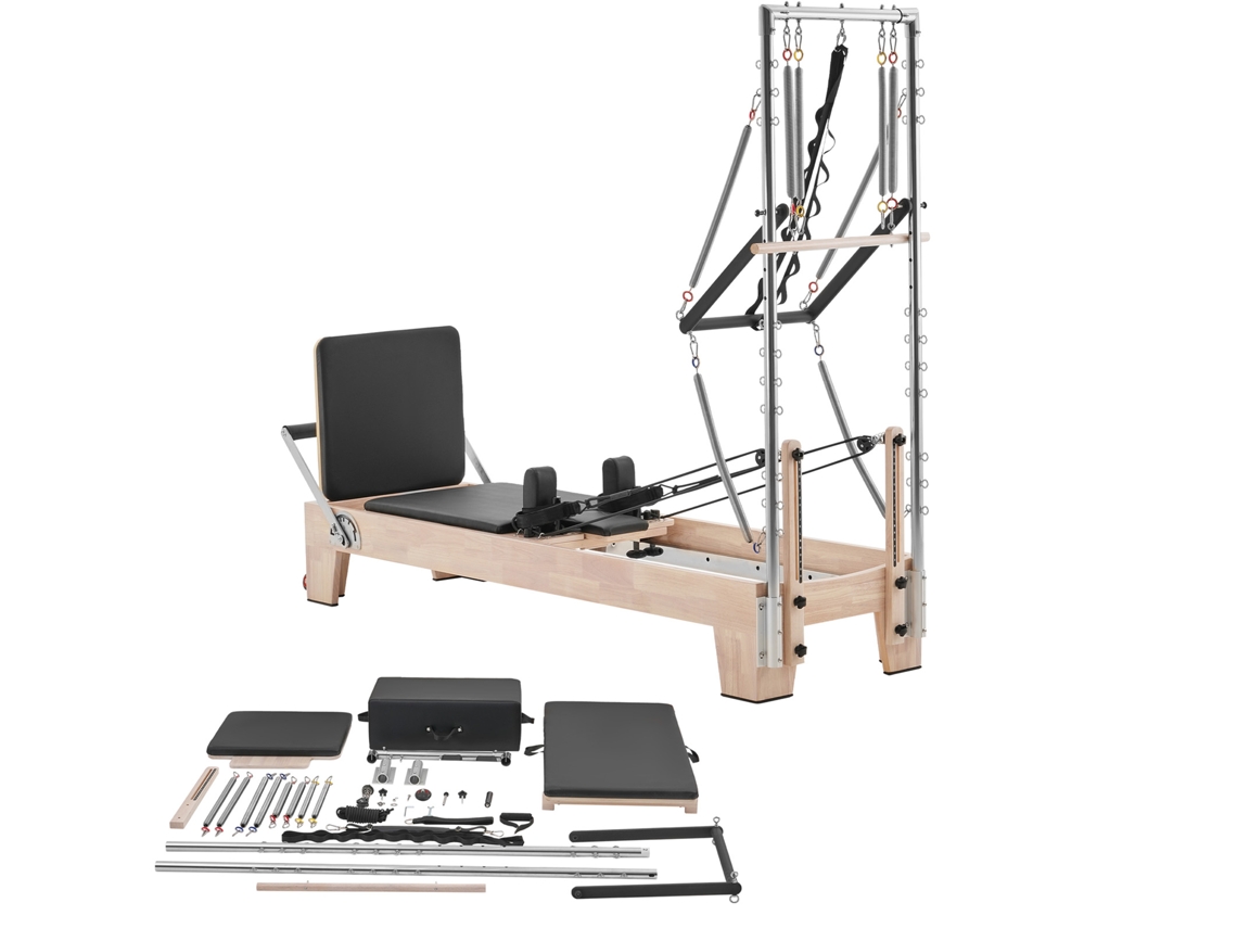 Máquina De Pilates Reformer Succebuy De Madeira Equipamento De Pilates 243x73x199 Cm
