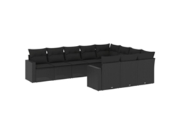 Garden Sofa Set, Garden Sofa Sets Vidaxl Preto Rattan / Vime (n/a)