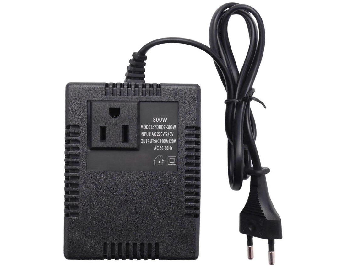 Conversor De Tensão Viagem Redutor 300 W, 220/240 V Para 110/120 Ca, Plugue Europeu, Cjy, Preto