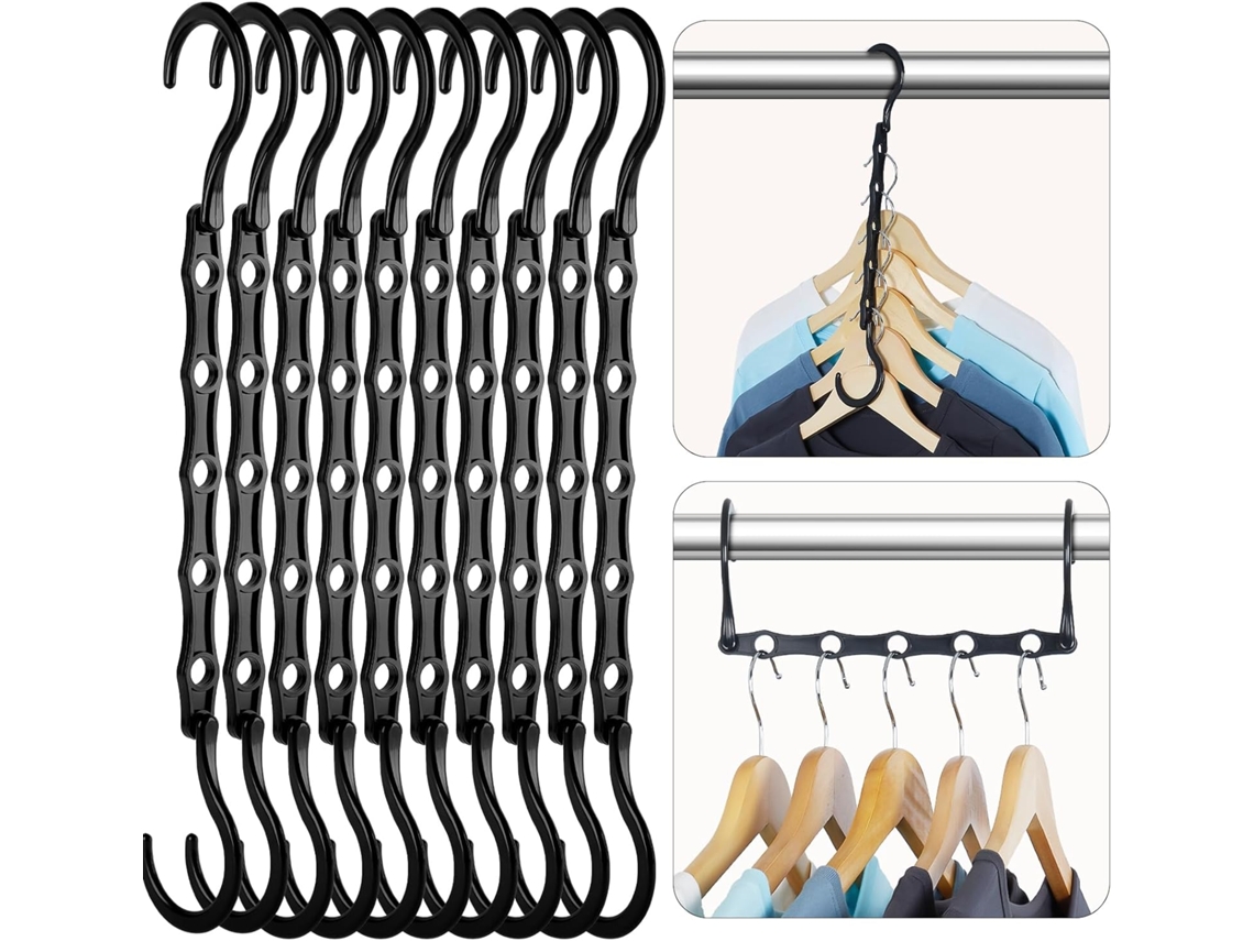 10 Pacotes de Guardas de Roupas Mágicas, Que Economizam Espaço, Feitos de Plástico Resistente para Roupas Pesadas. ZYBLSSBB