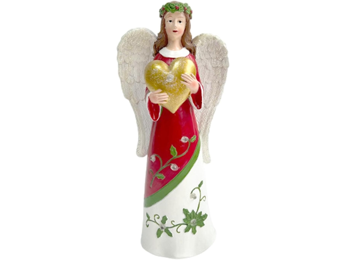 Estátua De Anjo De Natal - Enfeite De Mesa | Escultura Natalina De 30 Cm (12 Polegadas)