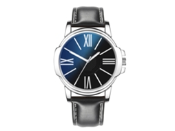 Relógio de Pulso Masculino de Quartzo com Pulseira de Couro Casual Vidro Espelho (3)