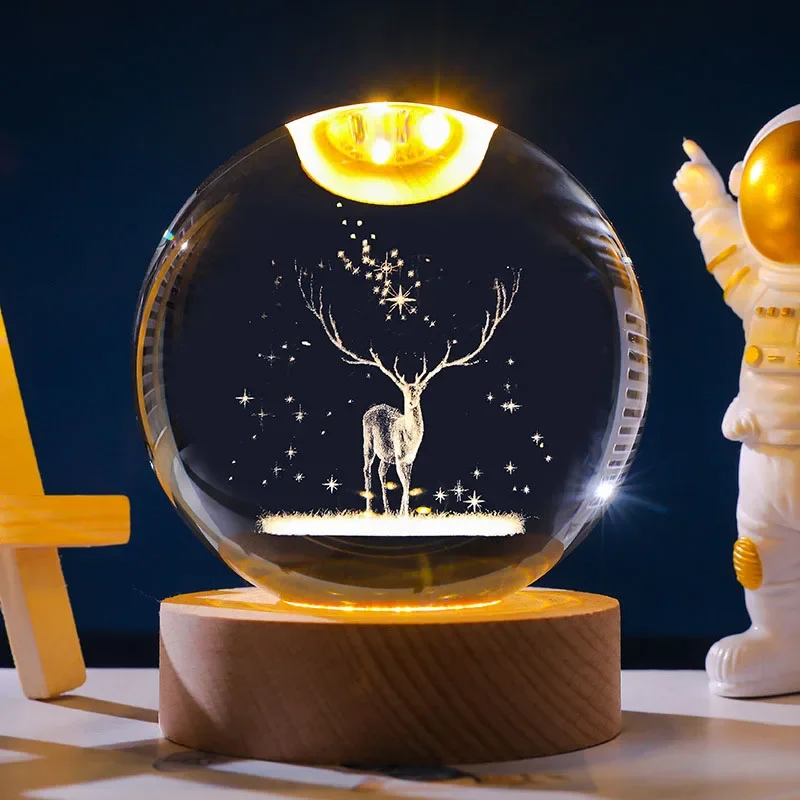Bola de Cristal de 60mm com Gravação a Laser 3d MDUG (estilo 24 60mm)