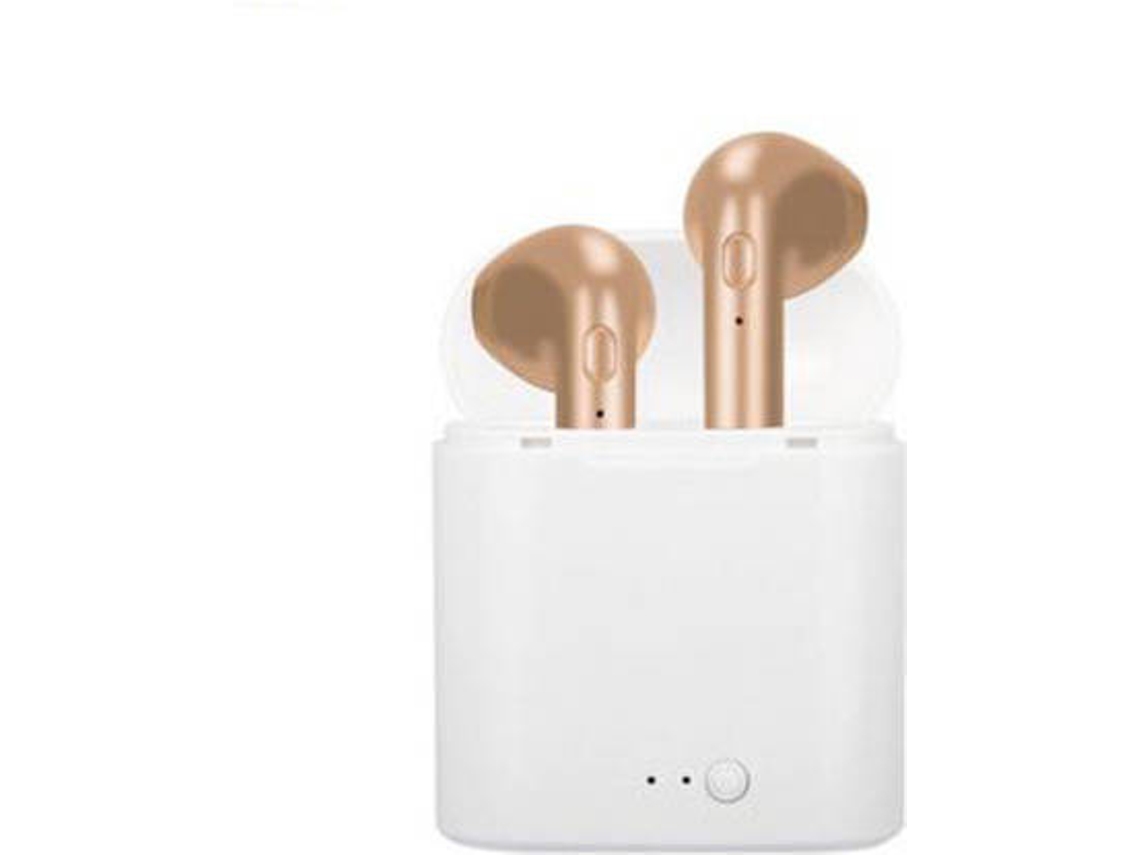 Auriculares Bluetooth True Wireless GETEK I7S (In Ear - MicroAuriculares - Dourado)