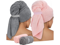 2 Peças De Toalhas De Cabelo De Microfibra Para Cabelos Longos 100x60 Cm, Toalha Grande De Cabelo Turbante Para Mulheres E Meninas, Toalha De Cabelo