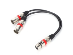 Cabo XLR fêmea Mali para splitter de áudio microfone XLR macho 0.3m | S/MARCA