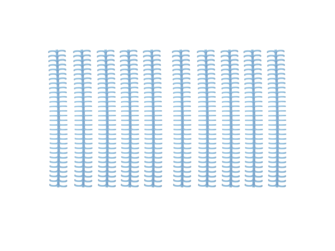 10pcs Espinhos de Encadernação 30 Furos 13mm/0.51in Plástico para Folhas Soltas Azul Claro
