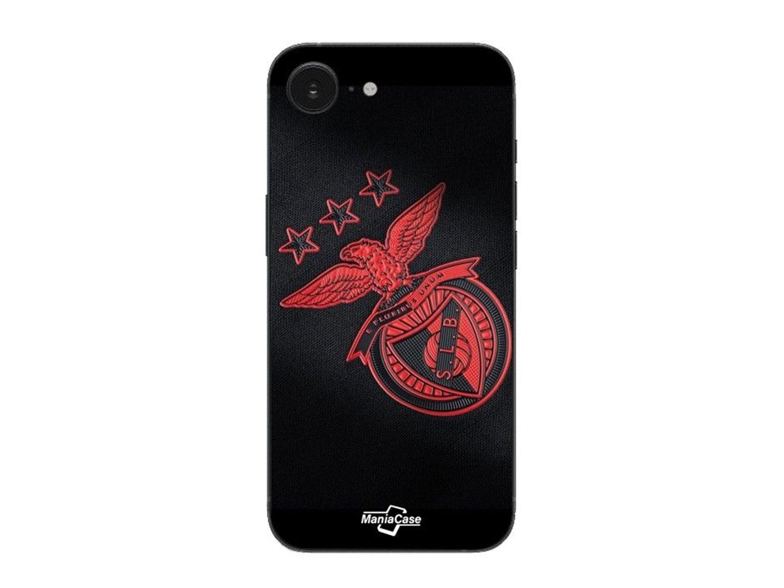 Capa Maniacase Para Iphone 16e Slb Benfica Com Fundo Preto