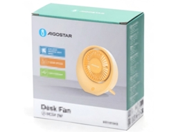Ventilador De Mesa Aigostar 4 Polegadas 4 Pás, 3 Velocidades 1200mah Recarregável, Mini Ventilador Silencioso Portátil, Cor Amarelo Crema
