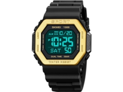 Lurelia Relógio Digital Desportivo, Visor Digital, Led, Cronómetro, Alarme, Data/calendário, 12/24h, Duplo Fuso/mostrador, Aço Inoxidável, Abs, Preto
