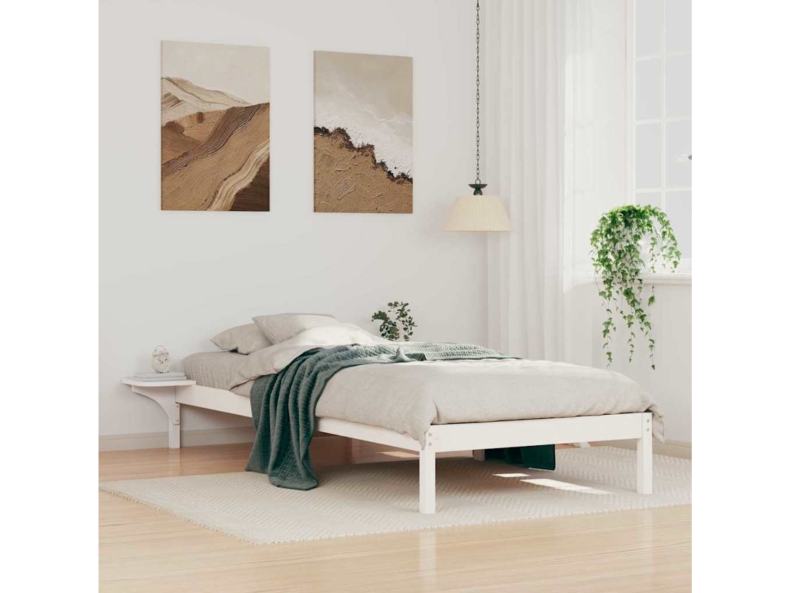 Vidaxl Cama com Mesas Laterais Branco 80 X 220 Cm