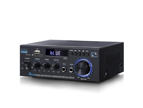 Amplificador De Áudio Digital Bluetooth, 40w40w, Aux Intrari, Mic, Usb, Preto Zsanfs