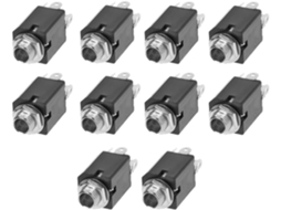 10 Plugues Pj-612 De 3 Pinos Com 6,35 Mm E Porca De Rosca Para Uso Doméstico E Profissional Com Acabamento Resistente E