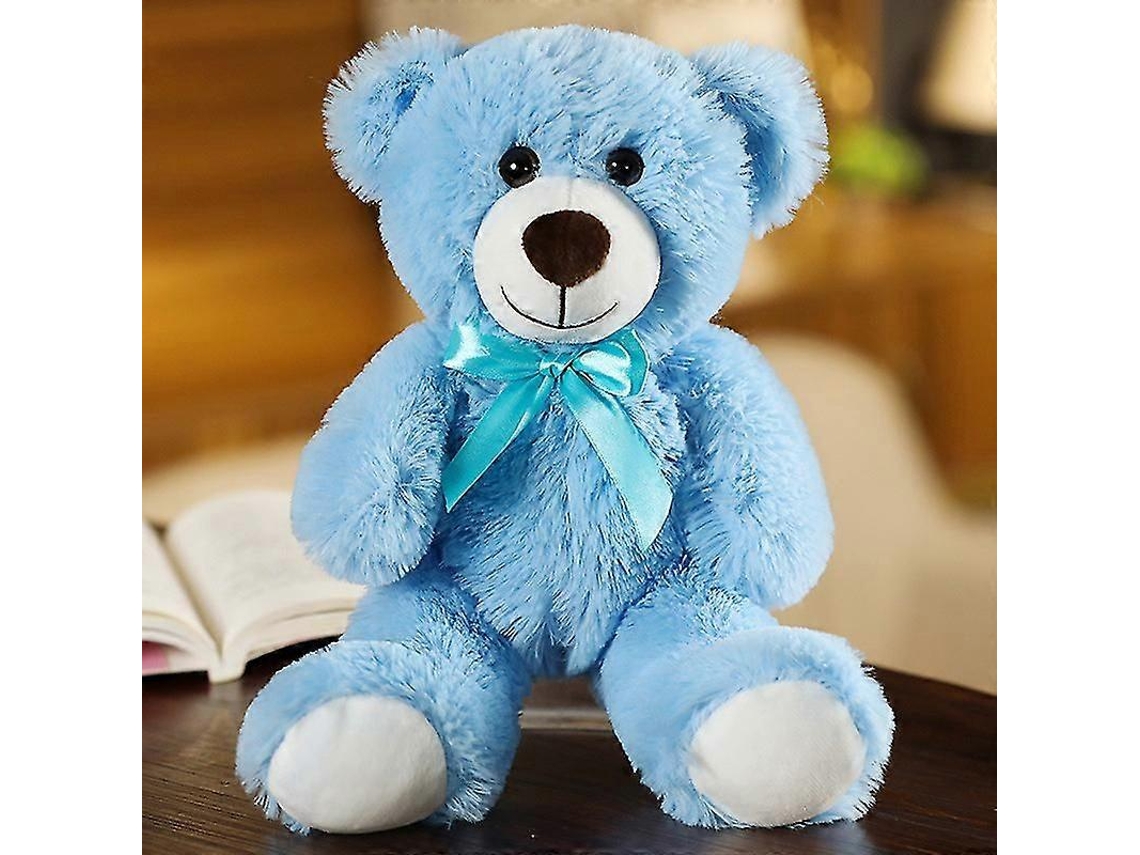 Pelúcia De Urso Azul, 35cm, Com Laço