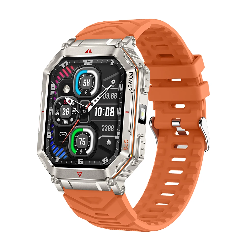 (laranja) Smartwatch Com Gps, Tela Hd De 2,01 Polegadas E Bússola