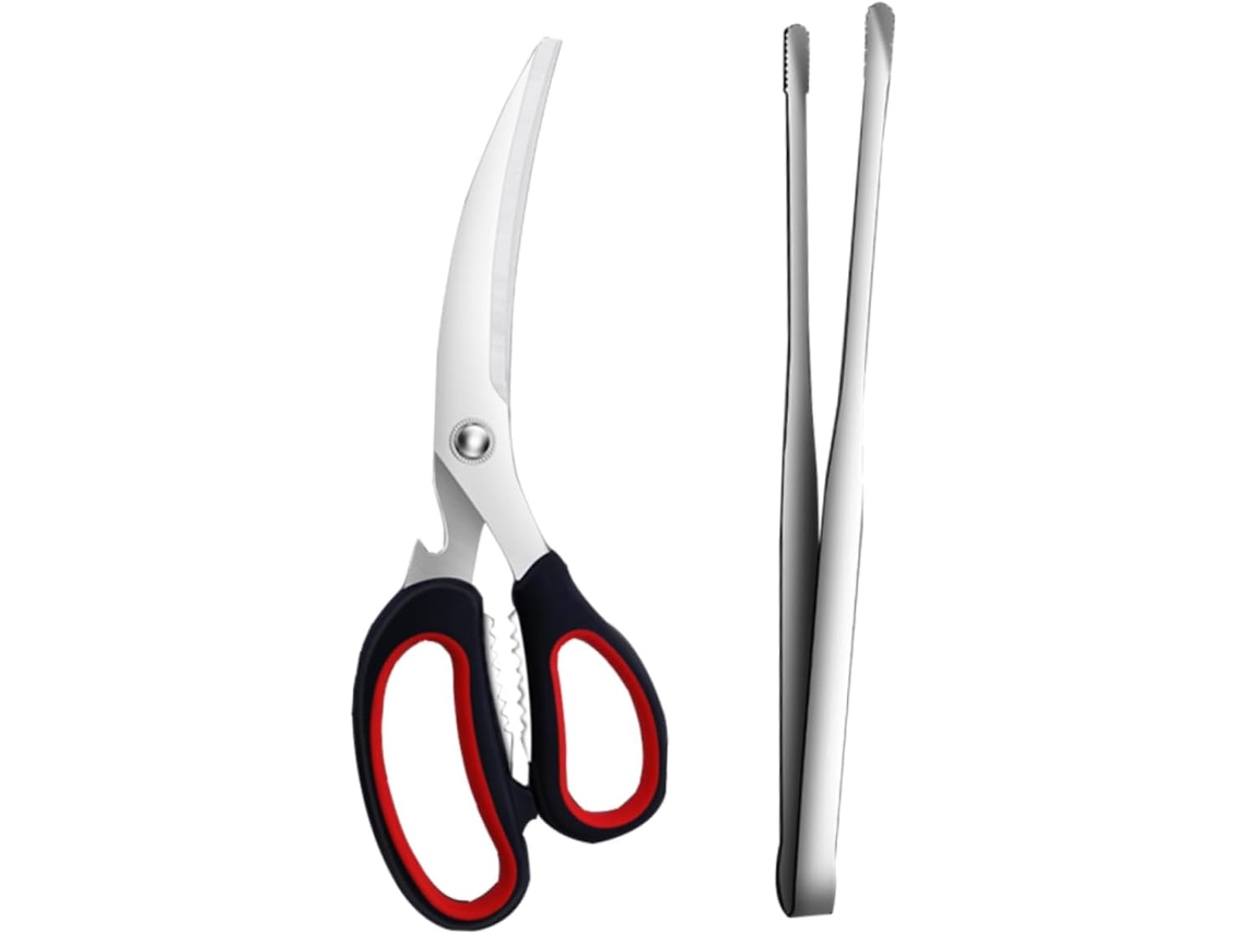 Pinças Para Churrasco Besportble, Aço Inoxidável 304, Conjunto De 2 Peças, Design Ergonômico E Cabo Confortável, Cor