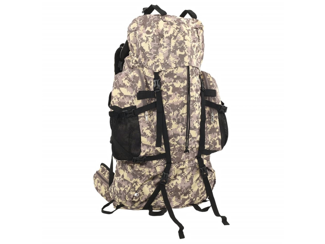 Mochila De Caminhada Camuflada Marrom-camelo, 80 L, Tecido Oxford, Para Transporte E Organização Prática Dos Artigos Indicados