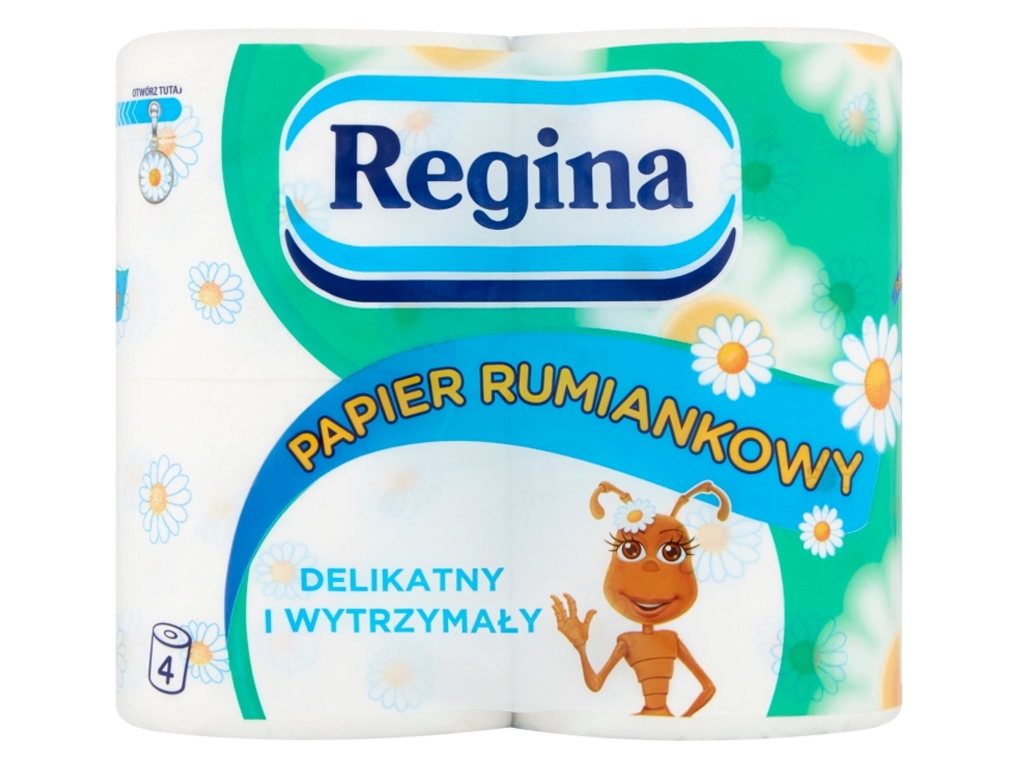 Rolo De Papel Higiénico Regina Com Camomila, 4 Rolos