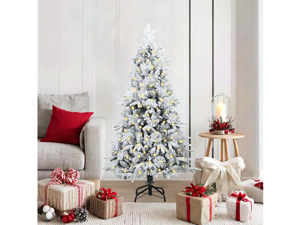 Vidaxl Árvore De Natal Articulada Artificial Branco 150 Cm Pe E Pvc