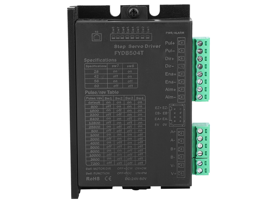 Controlador de Motor de Passo Nema 2 Fases Loop Fechado Ajuste Automático Dc24 50v 1.0 4.0a S/MARCA