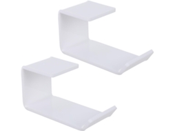 Gancho Para Fone De Ouvido Frcolor Em Acrílico Branco, Pacote Com 2 Unidades, Fácil Instalação Com Adesivo