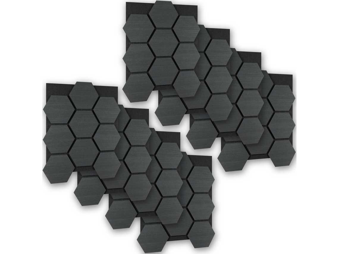 Mdf Madeira De Alta Qualidade,  Painéis Acústicos Para Isolamento Acústico, Absorção Eficaz Do Som, 8 Painéis, Carvalho Negro Tectake