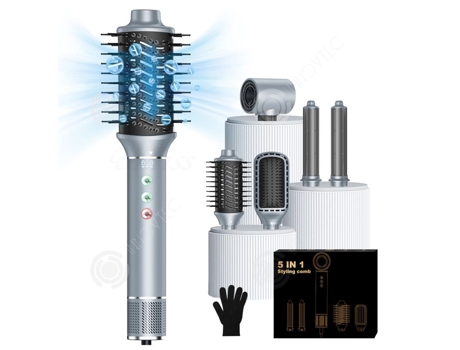Inn Escova Ventilada 5 Em 1 1400w Íons Negativos Pente Modelador Automático Pente Para Cabelo Liso E Ondulado Lunavo