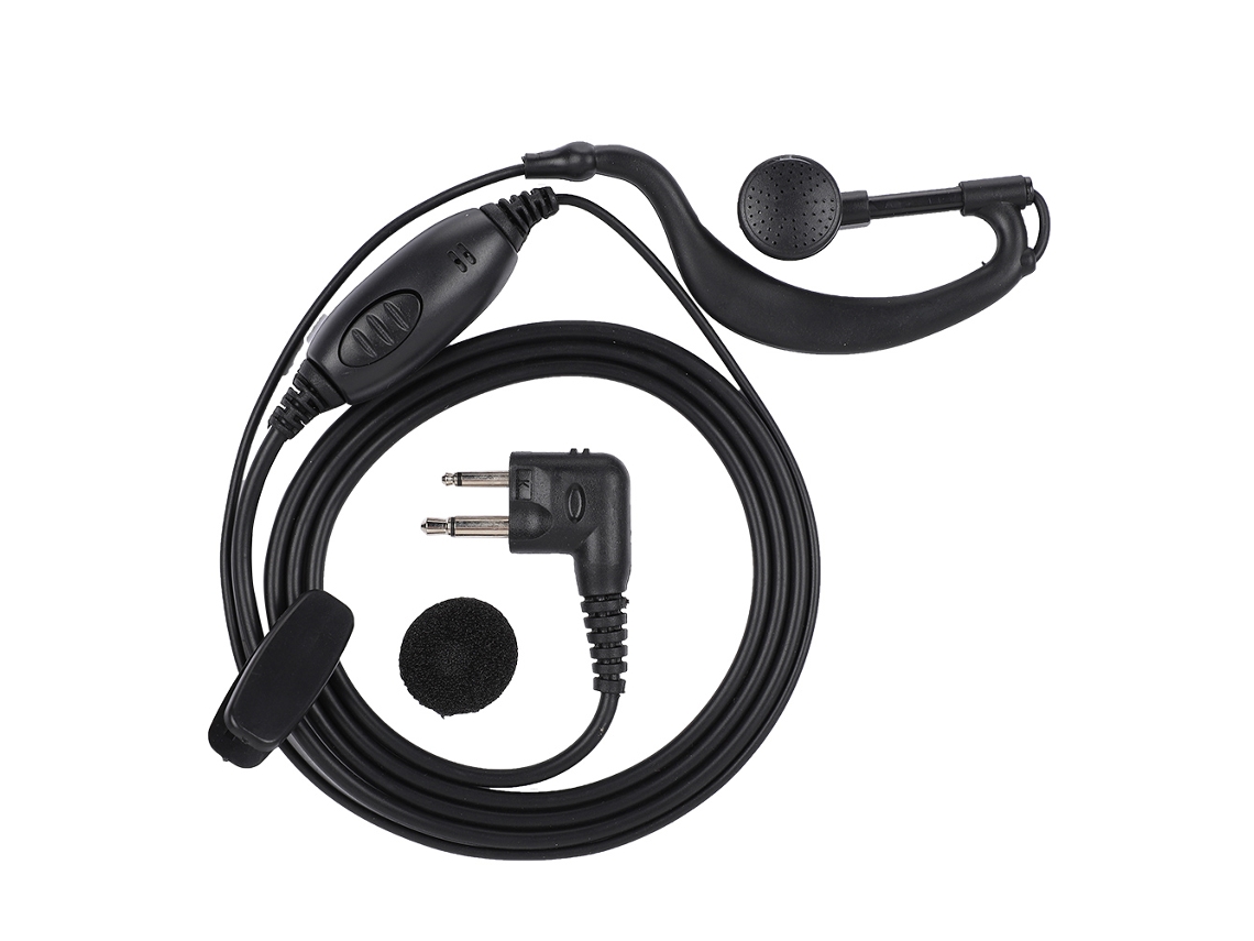 Fone De Ouvido Com Gancho Para Ouvido E Botão Ptt Para Rádio Walkie Talkie