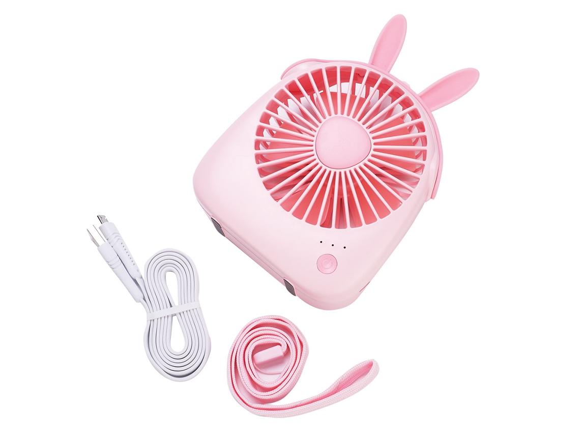 Vento Portátil Mini Usb Recarregável Ajustável Rosa