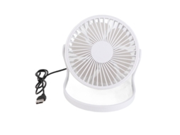 Ventilador de Mesa Mini Rotativo 360° Baixo Ruído Usb Branco