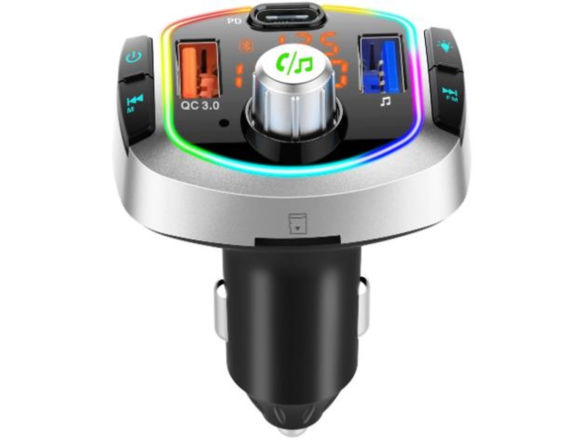 Transmissor Fm Bluetooth Yizhood Qp0328 Y13 Pd18w Type C Tf/u Disco Preto