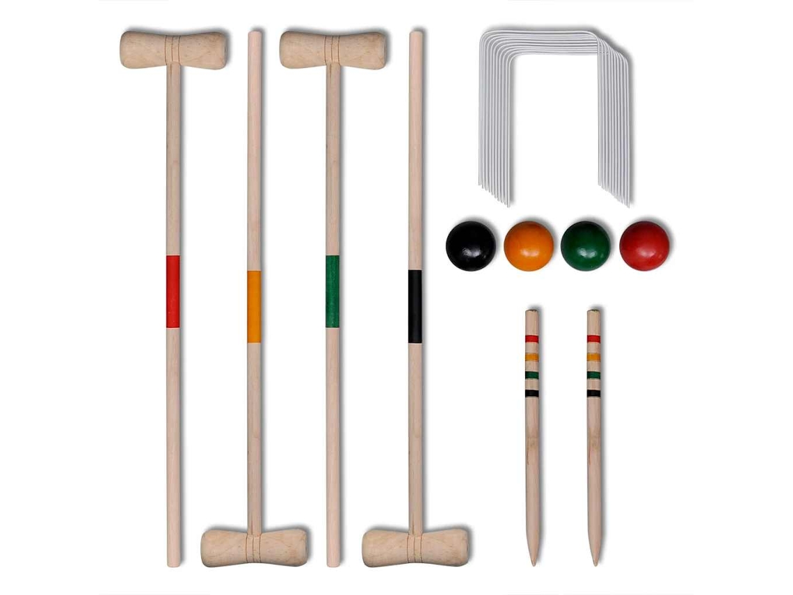 Kit De Cricket Em Madeira Para 4 Jogadores
