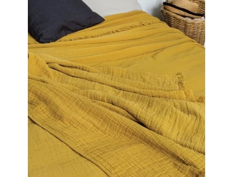Colcha de Gaze de Algodão Mel 270 X 250 Cm TOISON D'OR