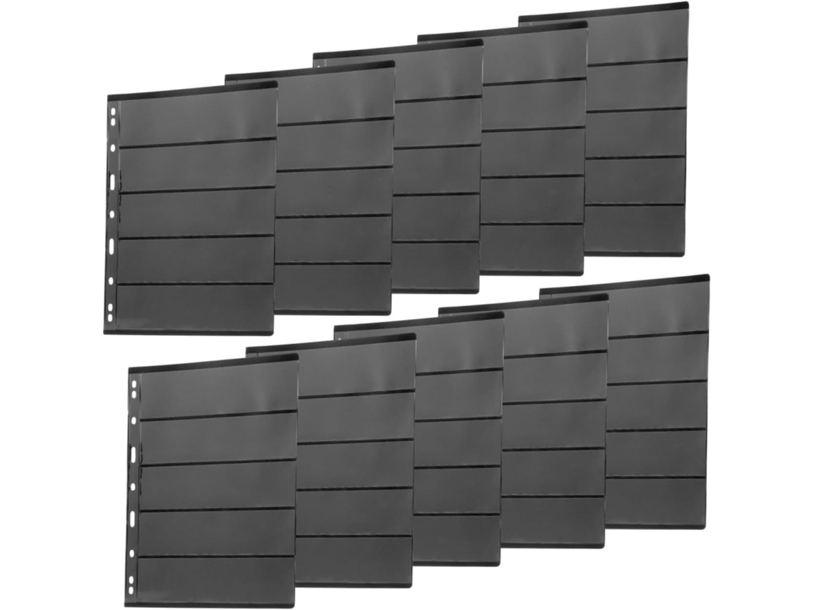 Healifty 10 Feuilles Mobiles Noires Para Classeur De Timbres En Pet Réutilisables - Format Standard 9 Trous