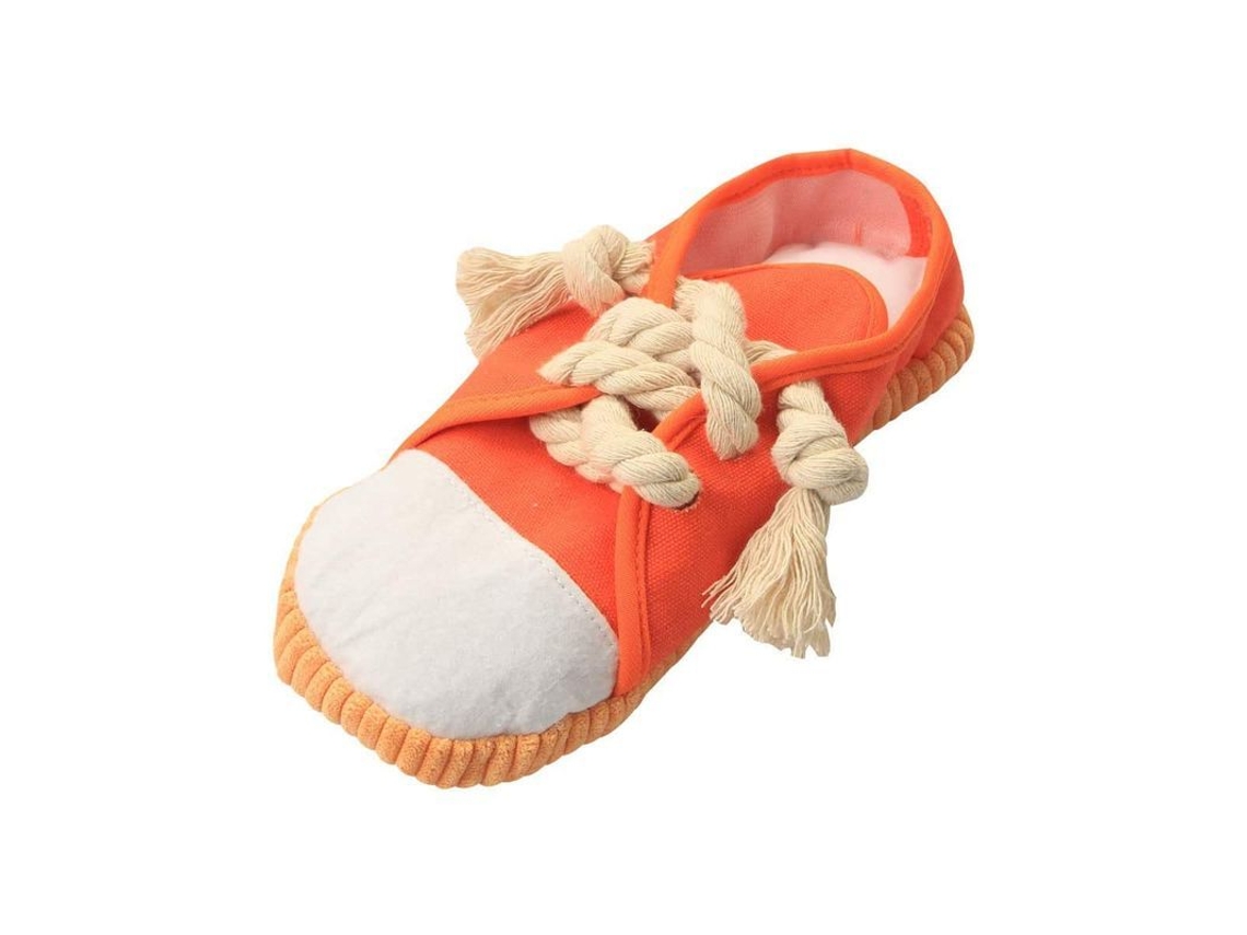 2026 Brinquedo Mordida Interativo para Cães com Som de Risco Simula Sapatos Laranja