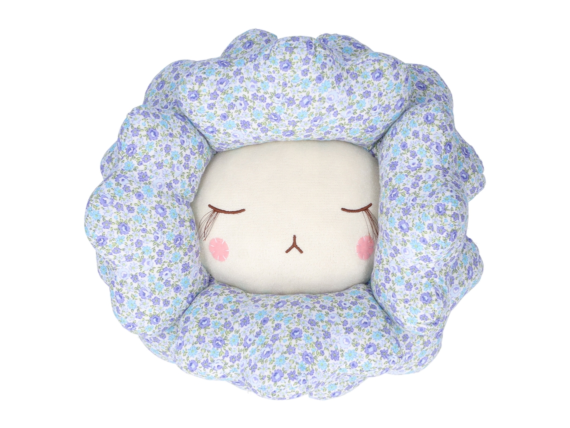 Decoração de parede infantil em algodão macio em formato de flor, azul, para pendurar no quarto.