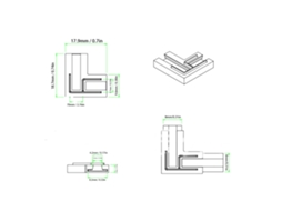 Laxiscreed Conector Cob Transparente Em L De 2 Pinos Para Iluminação Led