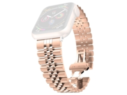 Bracelete para Smartwatch de aço inoxidável com cinco contas: 20 mm para Apple Watch séries 9, 8 e 7 41 mm / SE 3 e SE 2 e 6 e SE e 5 e 4 40 m