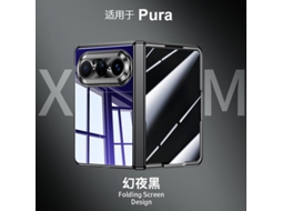 Capa Preta Anti-espionagem Para Huawei Puraxmax Com Dobradiça Magnética Central, Revestimento Eletrogalvanizado E Película Integrada.