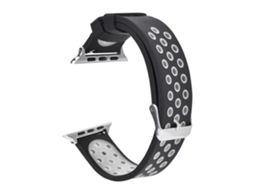 Correa de Reloj de Silicona Duradera, Correa de Repuesto para Reloj Inteligente (negro  Blanco)