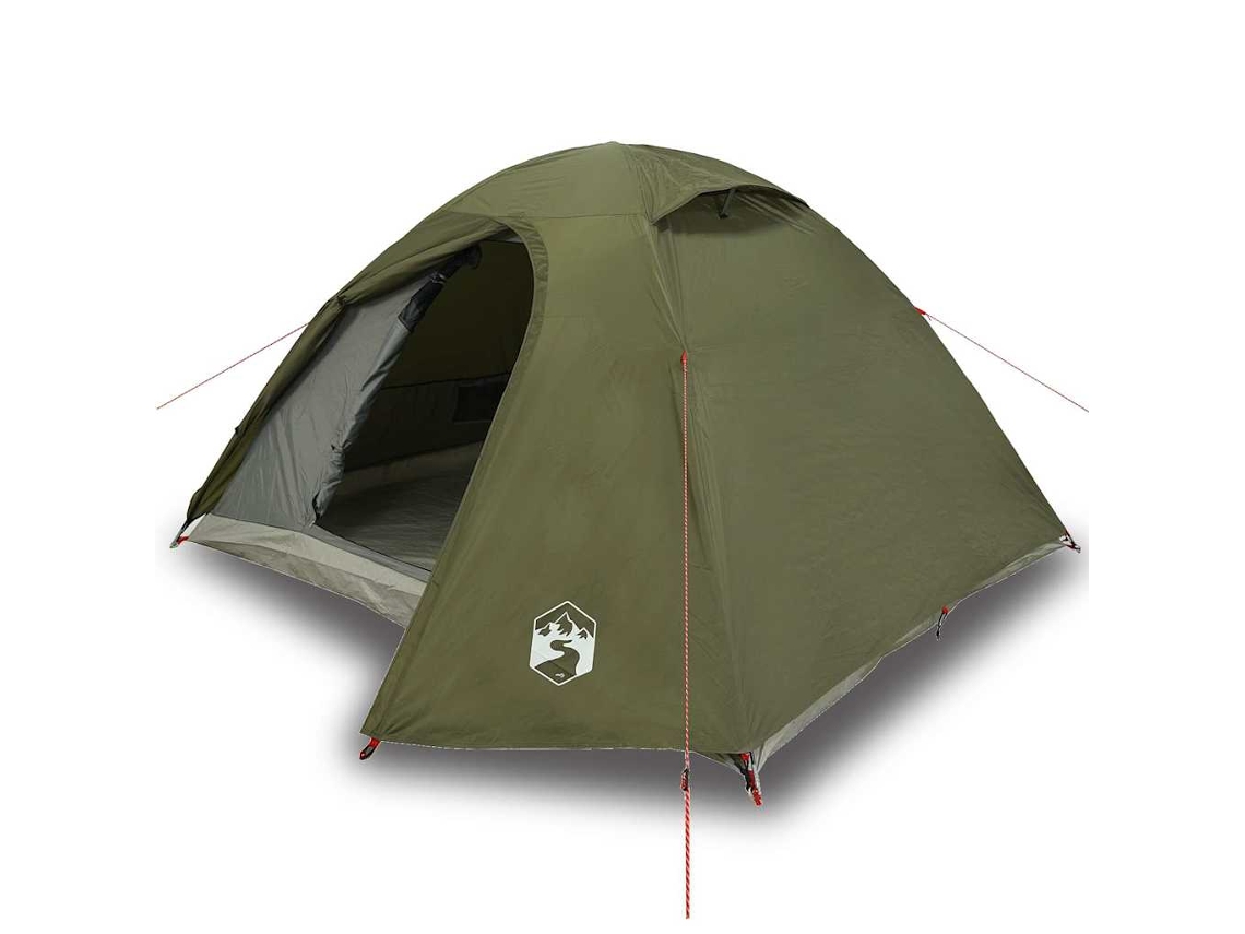 Tenda campismo cúpula p/ 4 pessoas VIDAXL impermeável verde azeitona