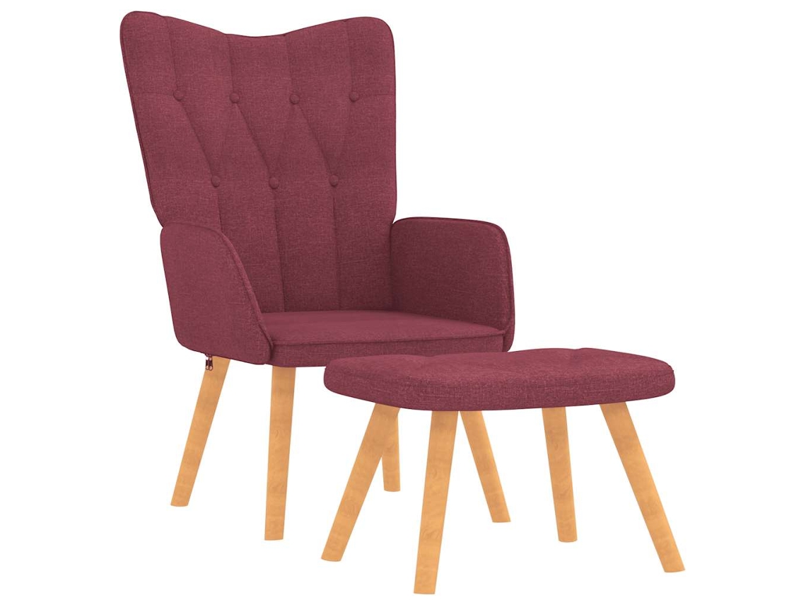 Relaxing Chair With Stool, Relaxing Chairs With Stools Vidaxl Vermelho Tecido